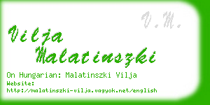 vilja malatinszki business card